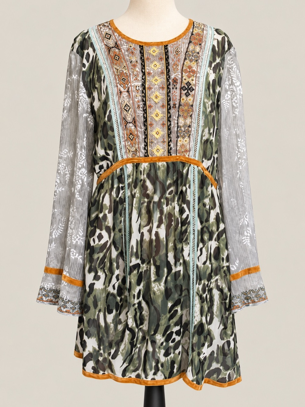 Double D Ranch Embroidered Camo Print Tunic Dress M